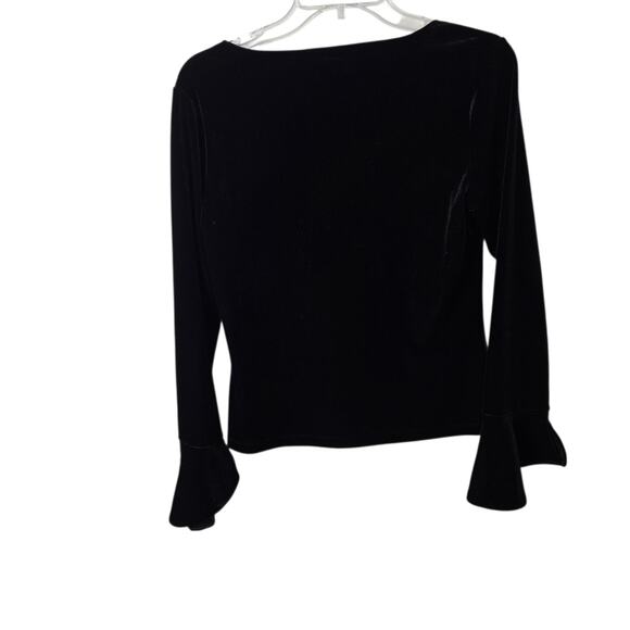 Vtg Black Velvet Top Whimiscal Dark Fairy Gothic Holiday Shimmer Whimisygoth MP - Picture 3 of 13